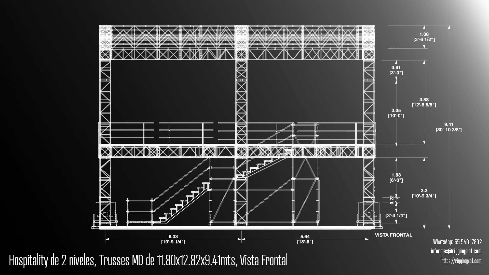 FICHA TÉCNICA HS-N2-11.80*12.82MTS MD MÉXICO VISTA FRONTAL
