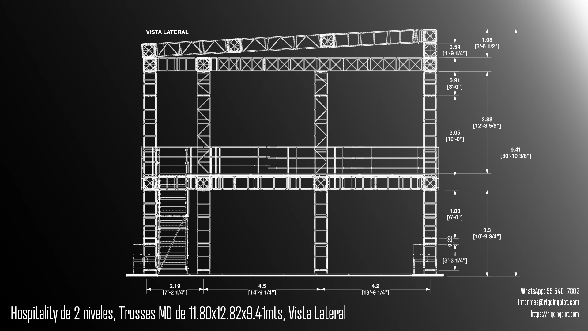 FICHA TÉCNICA HS-N2-11.80*12.82MTS MD MÉXICO VISTA LATERAL