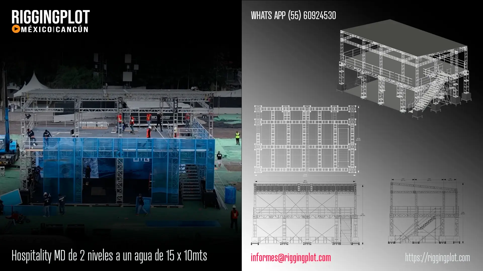 ficha técnica ground support whd 15x16mts Hospitalities México